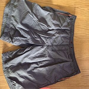 Tommy Hilfiger Striped Navy Swim Trunks